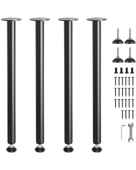 Vevor 30 Inch Adjustable Desk Legs Reinforced Steel Office Table Furniture Legs Set Of 4 For Diy 1200 Lbs Load Capacity Heavy