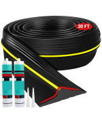 20Ft Universal Garage Door Bottom Threshold Seal Strip With 2 Adhesives Weatherproof Rubber Diy Weather Stripping Replacement