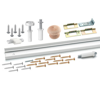 161794 Bifold Closet Track Kit 30 In Length Steel Track White 1 Kit