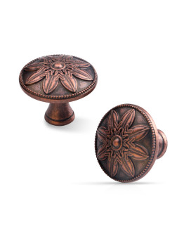 Xlroaafs 15 Pack Antique Copper Cabinet Knobs Drawer Knobs Vintage 14 Round Antique Kitchen Cabinet Hardware Knobs Drawer Han