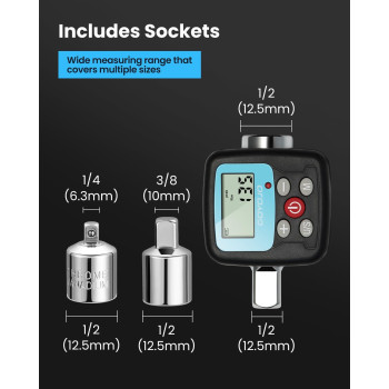 Goyojo Digital Torque Wrench Adapter Precision Electronic Torque Tool Converter And Meter With Digital Display Includes 12