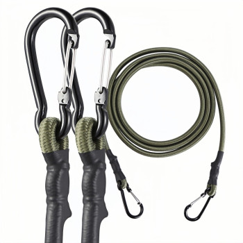 Canking Bungee Cords With Carabiner Hooks Camo Green 60 Inch5 Ft 3 Pcs