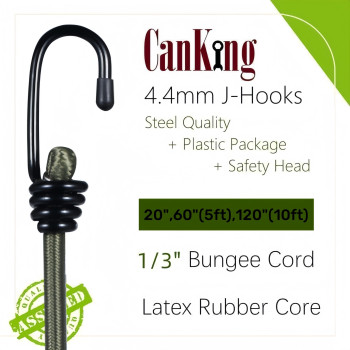 Canking Bungee Cords With Hooks Camo Green 20 Inch 4 Pcs