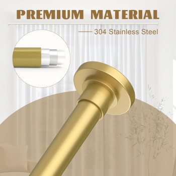 Gxoackj Gold Shower Curtain Rods 3180 Inch Sping Tension Shower Rods For Bathroom Adjustable No Drilling No Rust Stainles