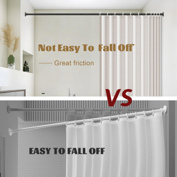 Gxoackj Shower Curtain Rod Tension 3180 Inch Matte Black Adjustable Spring Tension Curtain Rods Shower Curtain Rod For Bathr