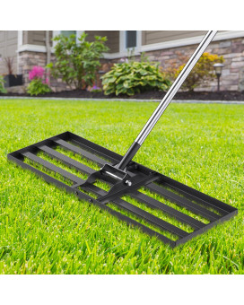 30X10 Inch Lawn Leveling Rake Yumatum 72 Effort Saving Lawn Leveler Tool Stainless Steel Handle Lawn Leveler For Golf Course