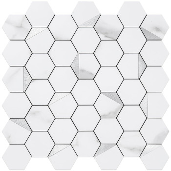 Dicofun 1 Sheet Hexagon Peel And Stick Backsplash Tile Polished Marble Look Mixed Light Gold Kitchen Backsplash Peel And Stick