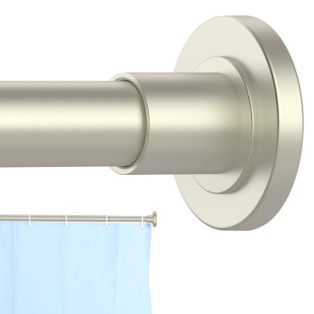 Corklatta Brushed Nickel Shower Curtain Rod 31 To 92 Inch 1 Inch Diameter Adjustable Spring Tension Stainless Steel Telescoping