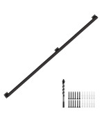 12Ft Black Industrial Iron Hand Railing Wall Support Handle For Indoor Stairs Outdoor Decks Nonslip Rustresistant