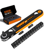 Kseibi 181787 Mini Ratchet Wrench Set 18Piece 14 Drive Slim Profile With Durable Right Angle Screwdriver Bits Versatile