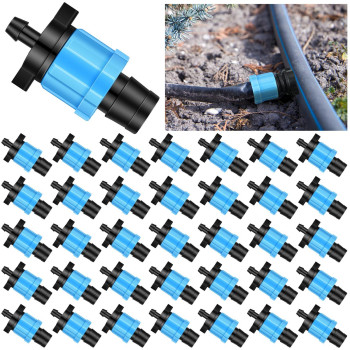 Frienda 100 Pcs Drip Tape Connector Drip Tape Fittings Drip Irrigation Tubing Coupling Barbed Locking Fitting Kit Drip Irriga