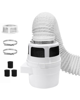 Upgraded Version Viwinvela 3 In 1 Indoor Dryer Vent Kit With White Dryer Vent Hose Dryer Lint Catcher Water Filter Bucket