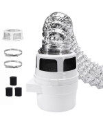 Upgraded Version Viwinvela 3 In 1 Indoor Dryer Vent Kit With Silver Dryer Vent Hose Dryer Lint Catcher Water Filter Bucket