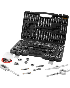 Vevor Tap And Die Set 116Piece Include Metric And Sae Size Bearing Steel Taps And Dies Essential Threading Tool For Cutting