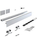 Jubest 4Ft Barn Door Sliding Hardware Track Kit Aluminium Alloy Box Rail Hardware For Classic Modern Interior Single Wooden Doo