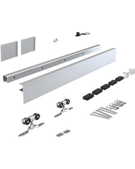 Jubest 4Ft Barn Door Sliding Hardware Track Kit Aluminium Alloy Box Rail Hardware For Classic Modern Interior Single Wooden Doo