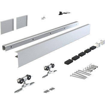 Jubest 4Ft Barn Door Sliding Hardware Track Kit Aluminium Alloy Box Rail Hardware For Classic Modern Interior Single Wooden Doo