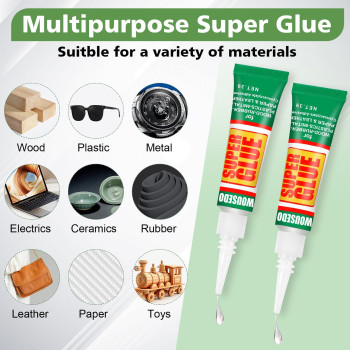 Wousedo 24 X 3G Super Glue Clear Strong Adhesive Super Glue Fast Drying Cyanoacrylate Glue For Wood Rubber Leather Plastic Me