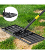 Bsbsbest Lawn Leveling Rake 26X25 Peat Moss Spreader With 6Ft Adjustable Handle Dirt Ground Level Tool For Yard Garden Golf