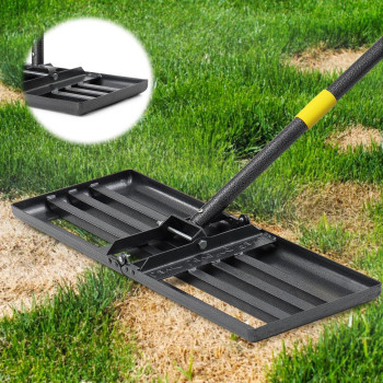 Bsbsbest Lawn Leveling Rake 26X25 Peat Moss Spreader With 6Ft Adjustable Handle Dirt Ground Level Tool For Yard Garden Golf