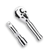 Tiosamd Stubby Ratchet Set 38 Drive Ratchet Handle With A Extension Bars Gift For Men 72T Reversible Quick Release Head Pr