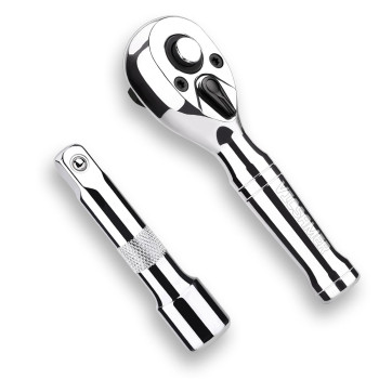 Tiosamd Stubby Ratchet Set 38 Drive Ratchet Handle With A Extension Bars Gift For Men 72T Reversible Quick Release Head Pr