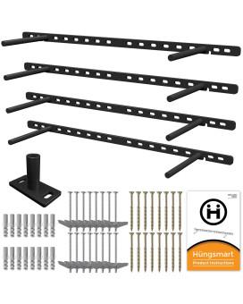 Hungsmart Set Of 4 22 X 34 Inch Floating Shelf Brackets Designed For 1 Inch Thick Custom Shelves Hidden Floating Shelf Hardw