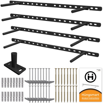 Hungsmart Set Of 4 22 X 34 Inch Floating Shelf Brackets Designed For 1 Inch Thick Custom Shelves Hidden Floating Shelf Hardw