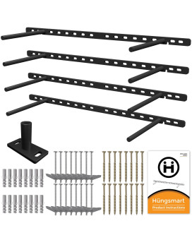 Hungsmart Set Of 4 22 X 34 Inch Floating Shelf Brackets Designed For 1 Inch Thick Custom Shelves Hidden Floating Shelf Hardw