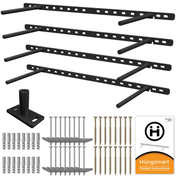 Hungsmart Set Of 4 22 X 34 Inch Floating Shelf Brackets Designed For 1 Inch Thick Custom Shelves Hidden Floating Shelf Hardw