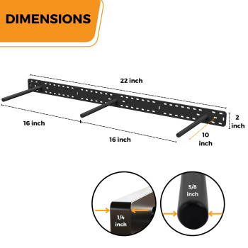 Hngsmart Floating Shelf Brackets 2 X 38 Inch Heavy Duty Steel Hidden Shelves To 400Lbs Multi Slot Baseplate For Easy F