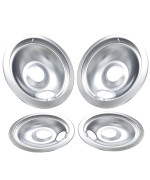 Sanycasa Electric Stove Drip Pans 316048413 316048414 Perfect Fit For Kenmore Frigidaire Electric Range Nobend Chrome Stove