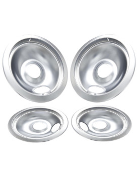 Sanycasa Electric Stove Drip Pans 316048413 316048414 Perfect Fit For Kenmore Frigidaire Electric Range Nobend Chrome Stove