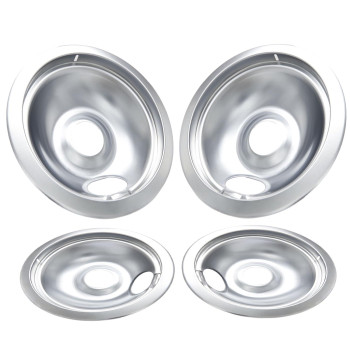 Sanycasa Electric Stove Drip Pans 316048413 316048414 Perfect Fit For Kenmore Frigidaire Electric Range Nobend Chrome Stove