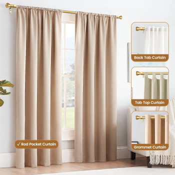 Gold Curtain Rod 32 To 58 Inch Hotozon Heavy Duty Curtain Rods For Windows Decorative Single Drapery Rod With Translucent Diam