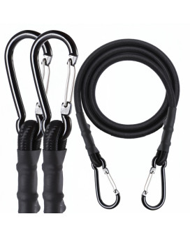 Carabiner Bungee Cords Heavy Duty Outdoor Black 60 Inch 3 Pcs