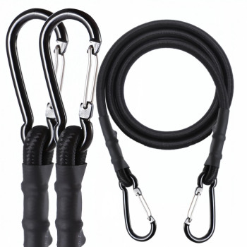 Carabiner Bungee Cords Heavy Duty Outdoor Black 60 Inch 3 Pcs