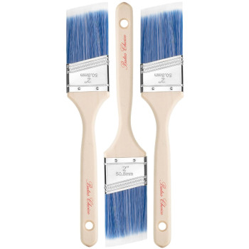 Bates Paint Brushes 2Inch 3 Pack Angle Brushes Treated Wood Handle Paint Brushes For Walls Stain Brush Wall Paint Brush