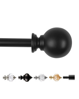 Deconovo Extra Long Black Curtain Rods For Windows 66 To 120 Inches Adjustable Decorative 34 Inch Diameter Single Curtain Rod