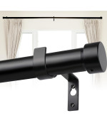 Heavy Duty Curtain Rods For Windows 48 To 84 Inch 1 Inch Black Curtain Rod Modern Adjustable Curtain Rod Long Curtain Rod For