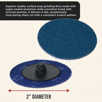 Duragold 2 80 Grit Quick Change Zirconia Coarse Cut Grinding Disc Set 25 Discs Backing Pad Rtype Roll Lock Sandpaper Di