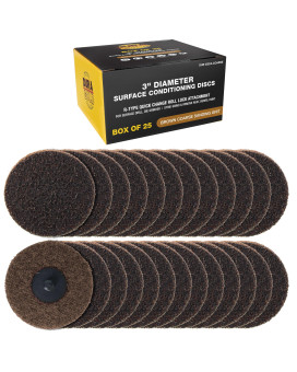 Duragold 3 Diameter Surface Conditioning Discs Brown Coarse Sanding Grit Box Of 25 Rtype Quick Change Roll Lock Connecti