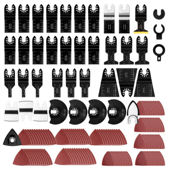 159 Pcs Oscillating Saw Blades With Sandpaper Universal Titanium Multitool Blades For Woodplasticsmetal Quick Release Multi