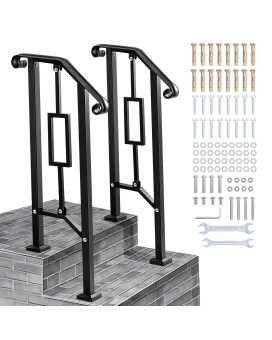 Lmrstoo Handrails For Outdoor Steps Luxury Heavy Duty Handrail Stair Railing Double Post Handrail Fits 12 Steps With Installati