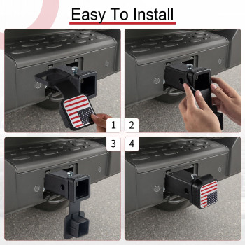 Singaro 2 Inch Universal Flag Tow Hitch Covers Trailer Hitch Cover Tube Plug Insert Car Exterior Accessories Receiver Tube Hi