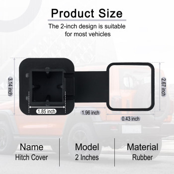 Singaro 2 Inch Universal Flag Tow Hitch Covers Trailer Hitch Cover Tube Plug Insert Car Exterior Accessories Receiver Tube Hi