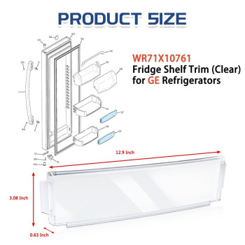 Upgraded Wr71X10761 Fridge Shelf Trim Clear For Ge Refrigerators Door Shelf Insert Module Replacement Part Replaces Wr71X1