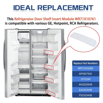 Upgraded Wr71X10761 Fridge Shelf Trim Clear For Ge Refrigerators Door Shelf Insert Module Replacement Part Replaces Wr71X1