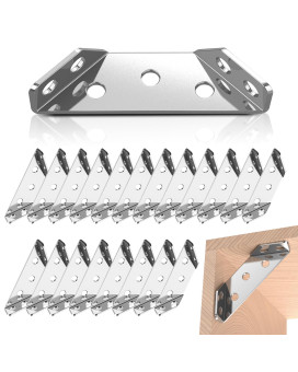 10 Pack Bigwaves L Bracket For Shelves Set With Screws Stainless Steel Metal Corner Brackets For Wood Three Sided Fixation 90