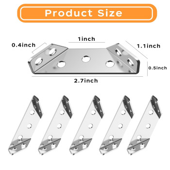 10 Pack Bigwaves L Bracket For Shelves Set With Screws Stainless Steel Metal Corner Brackets For Wood Three Sided Fixation 90